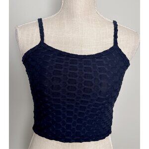 Blue AQ-Sport Crop Tank
